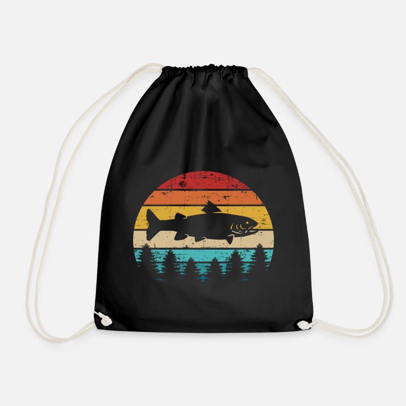 Trout - Drawstring Bag - black