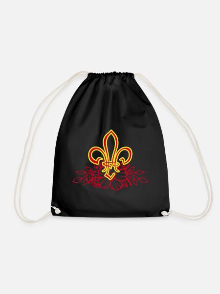 Fleur de Lis - Drawstring Bag - black