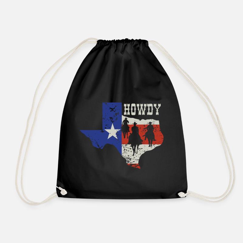 HOWDY Cowboy Texas - Turnbeutel - Schwarz