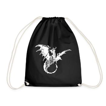 Dragon - Drawstring Bag - black - Front