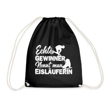 Eisläuferin Eislaufen Eiskunstläuferin Spruch - Turnbeutel - Schwarz - Vorne