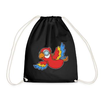 Parrot Glasses - Drawstring Bag - black - Front