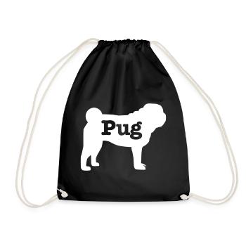 Mops - Turnbeutel - Schwarz - Vorne