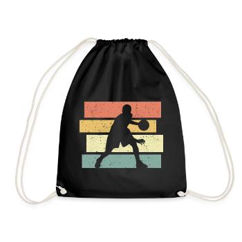 Basketball Retro Vintage - Turnbeutel - Schwarz - Vorne