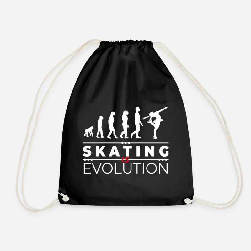 Skating is evolution - Message Humor Parodie - Turnbeutel - Schwarz