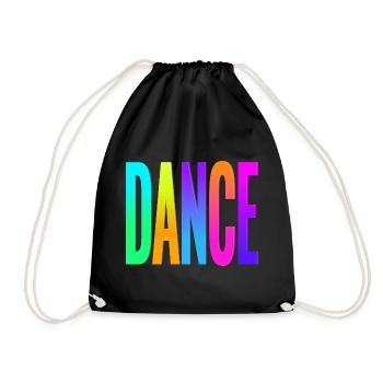 Rainbow Gradient Dance Typography - Drawstring Bag - black - Front