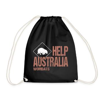 HELP AUSTRALIA WOMBATS - Drawstring Bag - black - Front