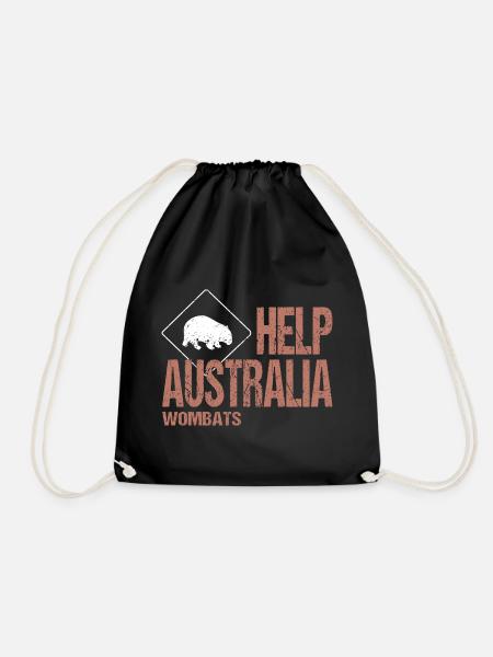 HELP AUSTRALIA WOMBATS - Turnbeutel - Schwarz