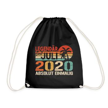 2020 Juli Geboren im Juli 2020 - Turnbeutel - Schwarz - Vorne