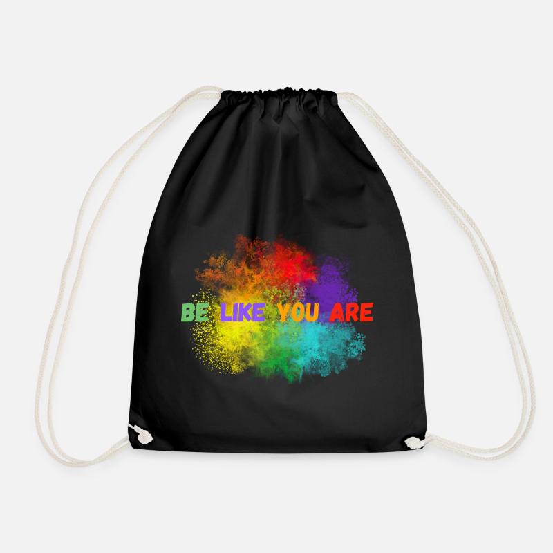 Bunte Farbexplosion mit Inspirational Text - Turnbeutel - Schwarz