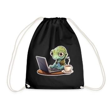 Gecko Home Office Coffee Laptop Chemise drôle - Sac de sport léger - noir - Devant