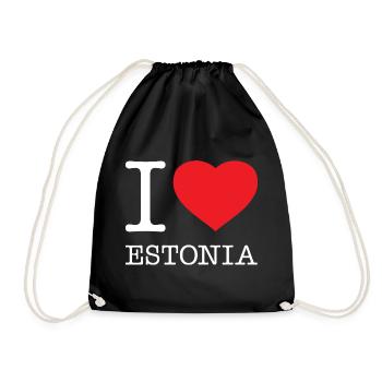 I LOVE ESTONIA Estland - Drawstring Bag - black - Front