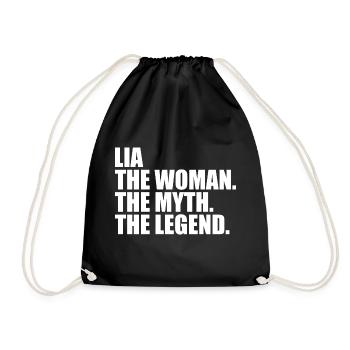 Woman Mythos Legende Name Lia - Turnbeutel - Schwarz - Vorne