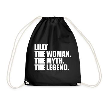 Woman Myth Legend Name Lilly - Drawstring Bag - black - Front