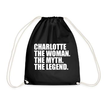 Woman Myth Legend Name Charlott - Drawstring Bag - black - Front