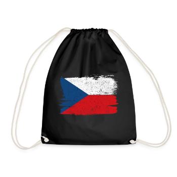 République tchèque Tchéquie drapeau drapeau paix Vintage - Sac de sport léger - noir - Devant