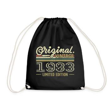 1983 Retro Geburtstag 1983 Original 1983 Jahrgang - Turnbeutel - Schwarz - Vorne