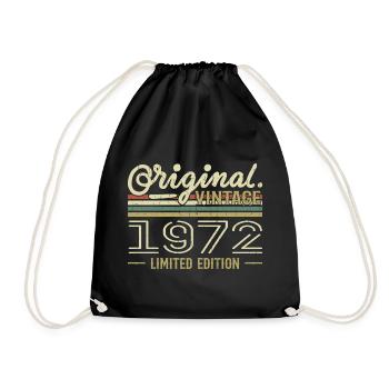 1972 Anniversaire Rétro 1972 Original 1972 Vintage - Sac de sport léger - noir - Devant