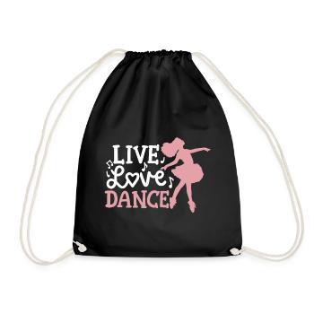 Ballett Tanzen Ballerina - Turnbeutel - Schwarz - Vorne