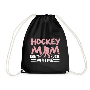Hockey Mama Eishockeyspielerin - Turnbeutel - Schwarz - Vorne