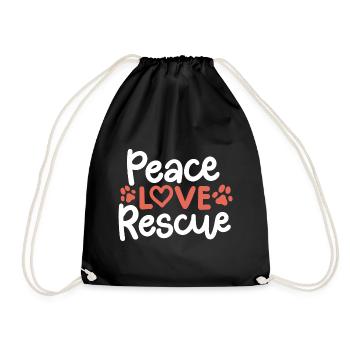 Dog Rescue Dog Lover - Turnbeutel - Schwarz - Vorne