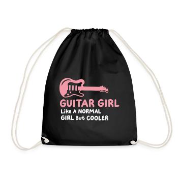Gitarre Gitarristin - Turnbeutel - Schwarz - Vorne
