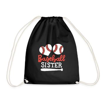 Baseball Schwester - Turnbeutel - Schwarz - Vorne