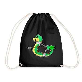Snake Archer Bow - Drawstring Bag - black - Front