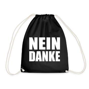 Nein danke - Turnbeutel - Schwarz - Vorne