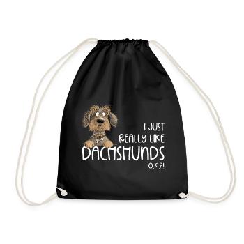 Drôle de teckel à poil dur chien teckel disant chiens - Sac de sport léger - noir - Devant