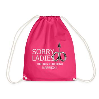 Man will marry - Drawstring Bag - fuchsia - Front