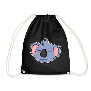 Koala Kopf Tier müde - Turnbeutel - Schwarz - Vorne