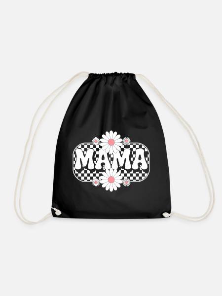 Retro Mama Flower Aesthetic Mother's Day Gift - Turnbeutel - Schwarz