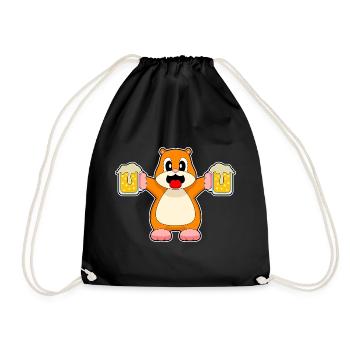 Hamster Bier - Turnbeutel - Schwarz - Vorne