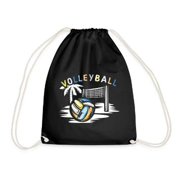 Volley-ball sur la plage - Symbole des équipes de beach-volley - Sac de sport léger - noir - Devant