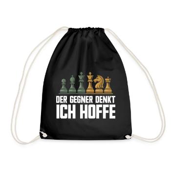 Funny Chess Set Chess Design Chess Pieces - Drawstring Bag - black - Front