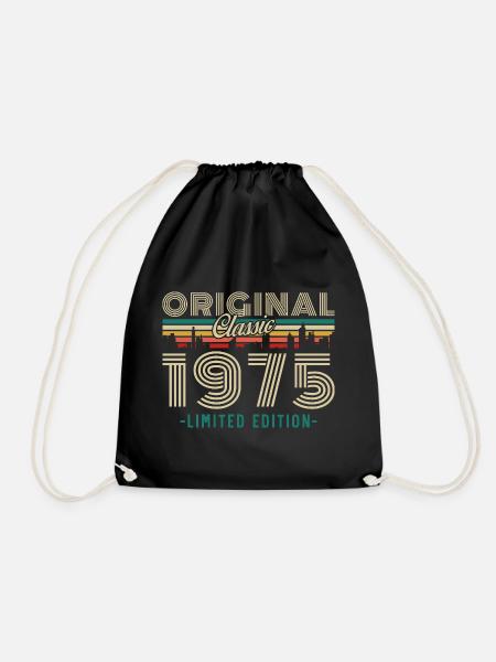 Original 1975 Vintage Retro Geburtstagsgeschenk - Turnbeutel - Schwarz