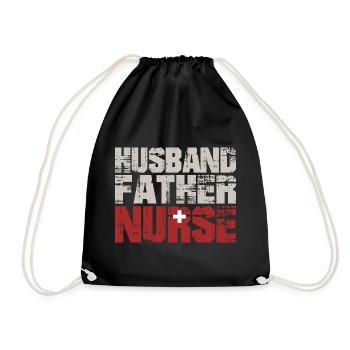 Husband Father Nurse Father's Day  - Turnbeutel - Schwarz - Vorne