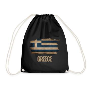 Grunge flag of Greece, I love Greece - Drawstring Bag - black - Front
