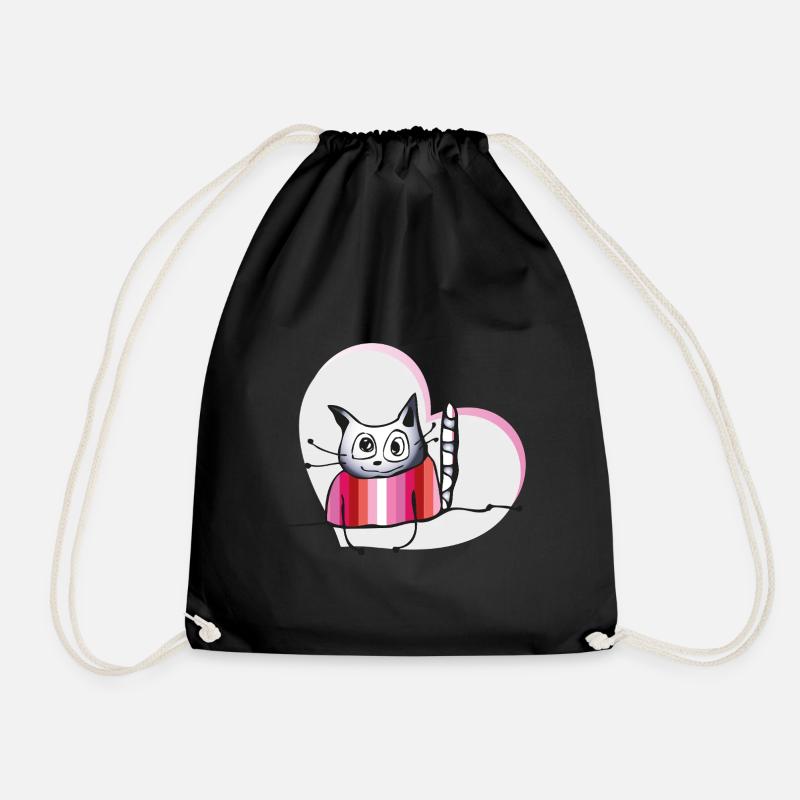 Lesbian Cat - Turnbeutel - Schwarz