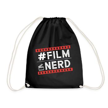  #FILM NERD Kino Fan Filmklappe Cineast - Turnbeutel - Schwarz - Vorne