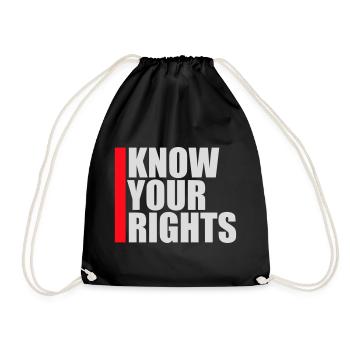 Connaissez vos droits Activisme Justice Liberté - Sac de sport léger - noir - Devant