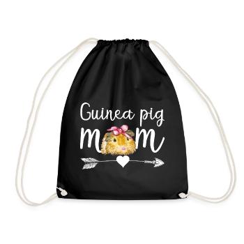 Meerschweinchen-Mama süßes Haustier-Liebhaber-Shirt - Turnbeutel - Schwarz - Vorne