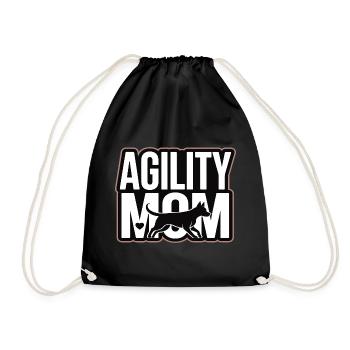 Agility Mom – Dog Sport Dogs Mom - Drawstring Bag - black - Front