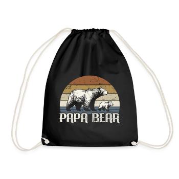 Papa Bear - Vater Vatertag Geschenk - Turnbeutel - Schwarz - Vorne