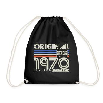 Cadeau d’anniversaire rétro vintage vintage des années 1970 - Sac de sport léger - noir - Devant