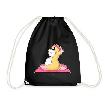 Hamster Yoga Fitness Gymnastics - Drawstring Bag - black - Front