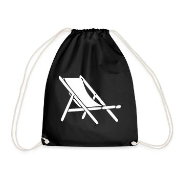 Chaise longue plage Téléchaise longue plage Voyage de vacances à la plage - Sac de sport léger - noir - Devant