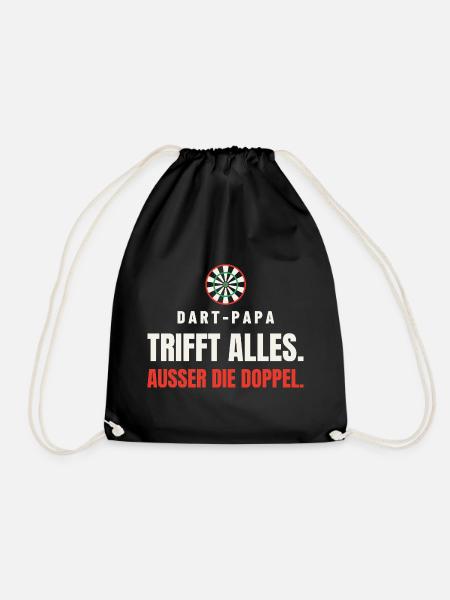 Dart Papa Geschenk: Trifft alles außer Doppel - Turnbeutel - Schwarz