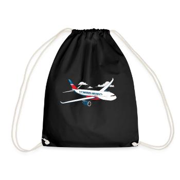 Sardinen Airlines - Turnbeutel - Schwarz - Vorne